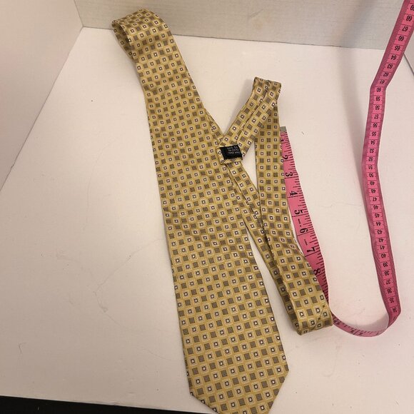 Courage Hand Sewn Silk Tie | Gold & Gray Geometric Pattern | The Men’s Wearhouse - Picture 1 of 4